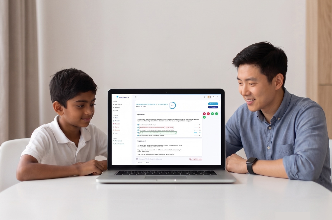 Tutor and student using the PassPapers learning system